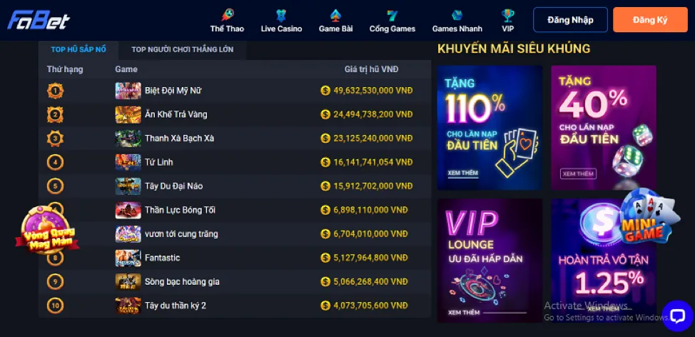 Khuyến mãi Nổ Hũ 18win
